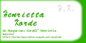 henrietta korde business card